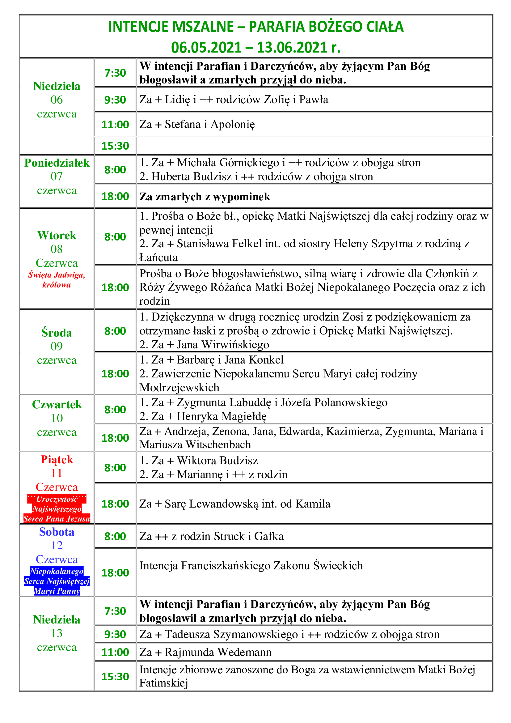 intencje-mszalne-10-niedziela-zwykla-05-06-13-06-2021