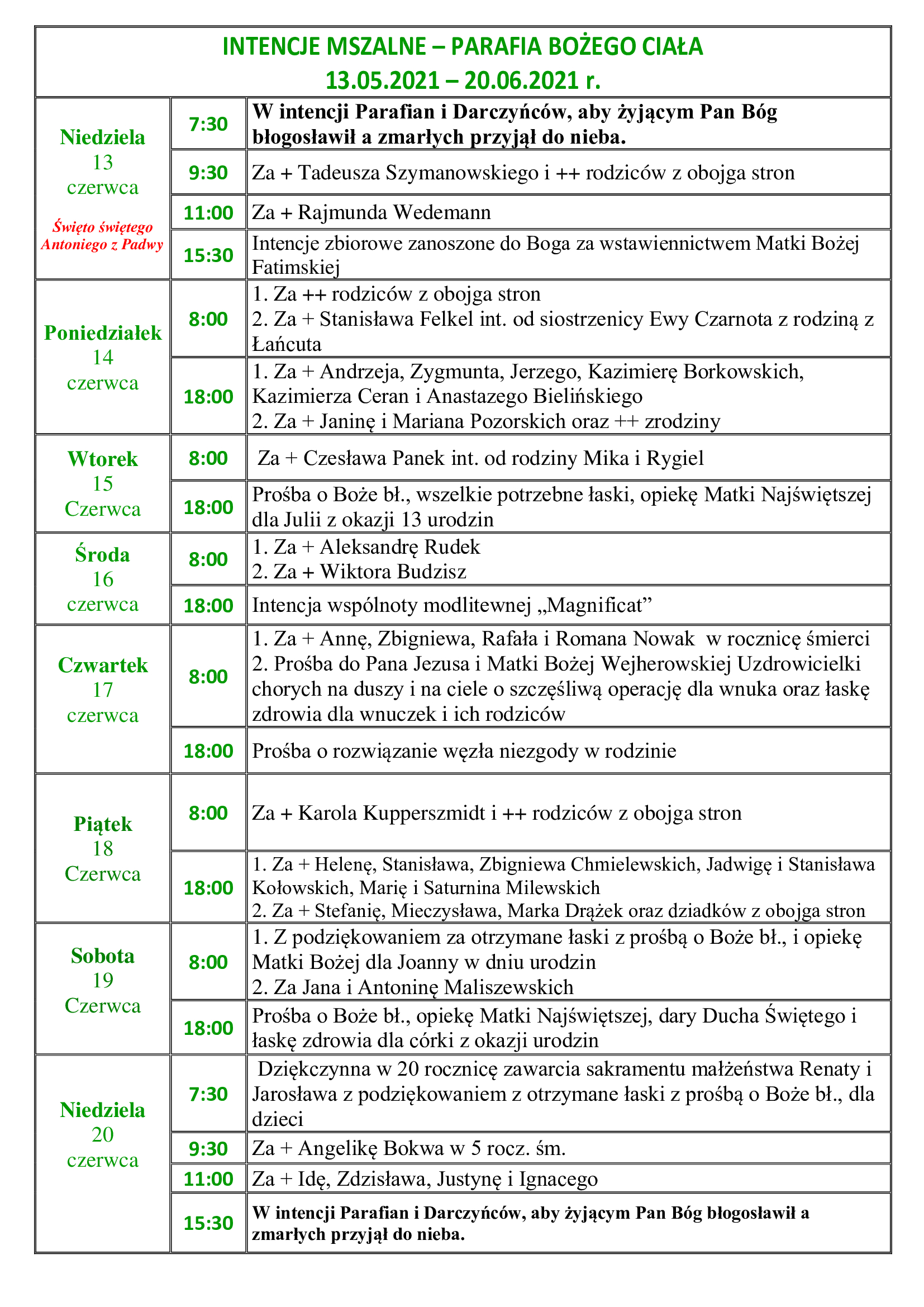 intencje-mszalne-11-niedziela-zwykla-13-06-20-06-2021