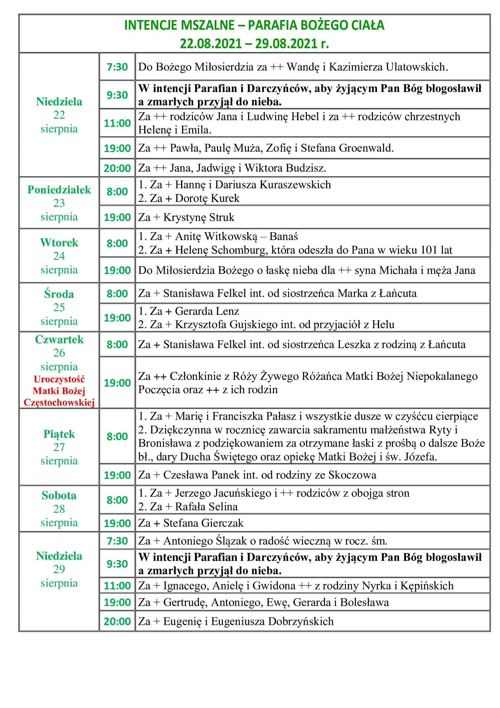 intencje-mszalne-21-niedziela-zwykla-22-08-2021-29-08-2021-r