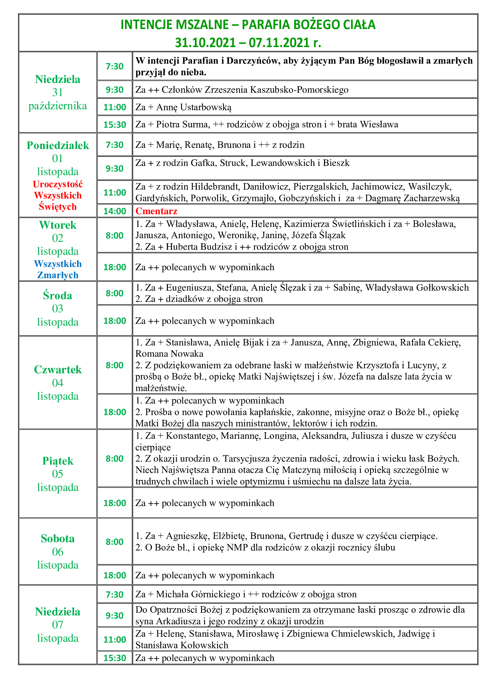 intencje-mszalne-31-niedziela-zwykla-31-10-2021-07-11-2021-r