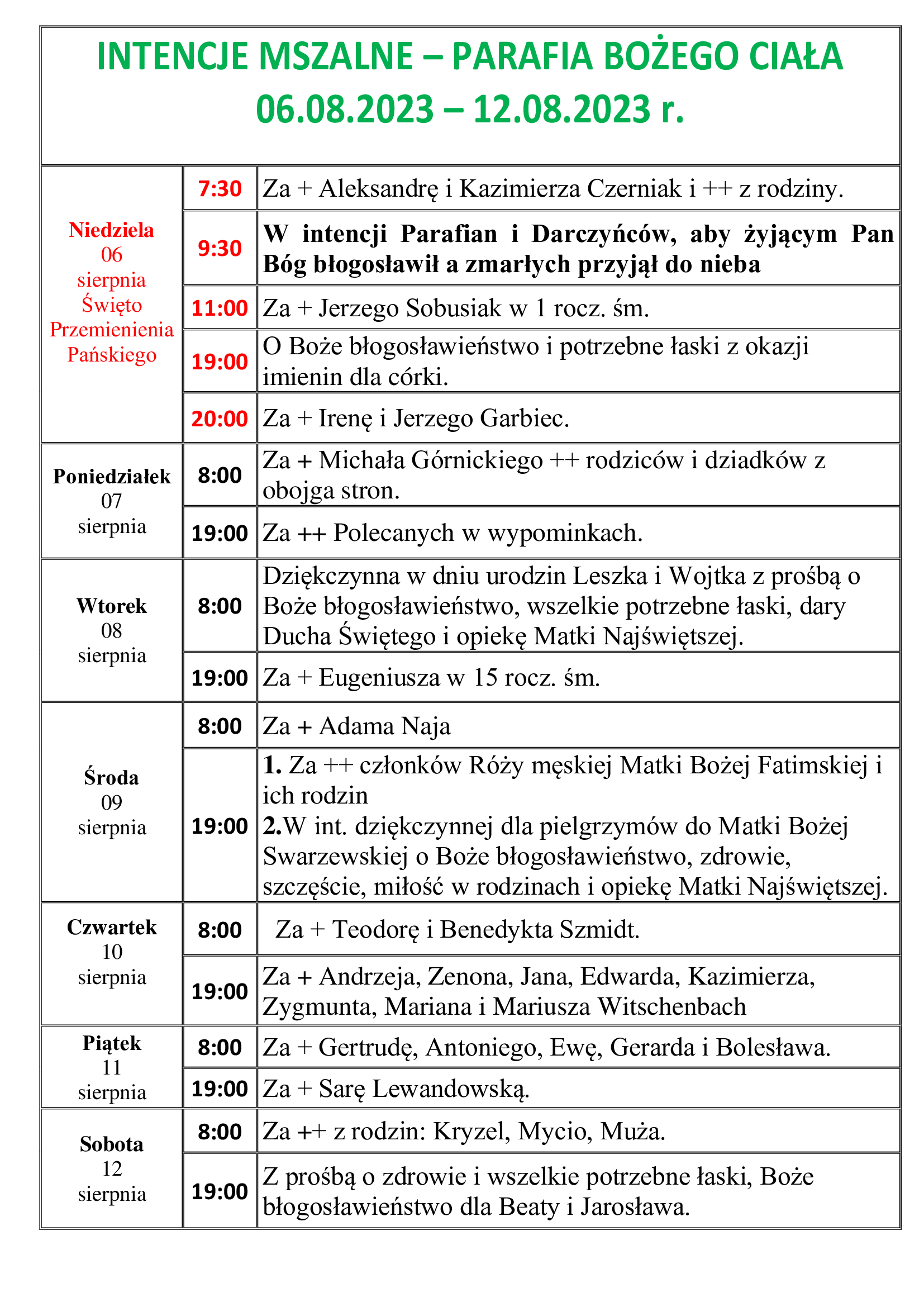 intencje-mszalne-xviii-niedziela-zwykla-06-08-12-08-2023